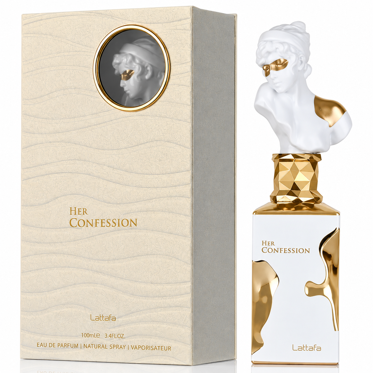 Lattafa Her Confession for Women Eau de Parfum Spray – 3.40 Ounce / 100 ml