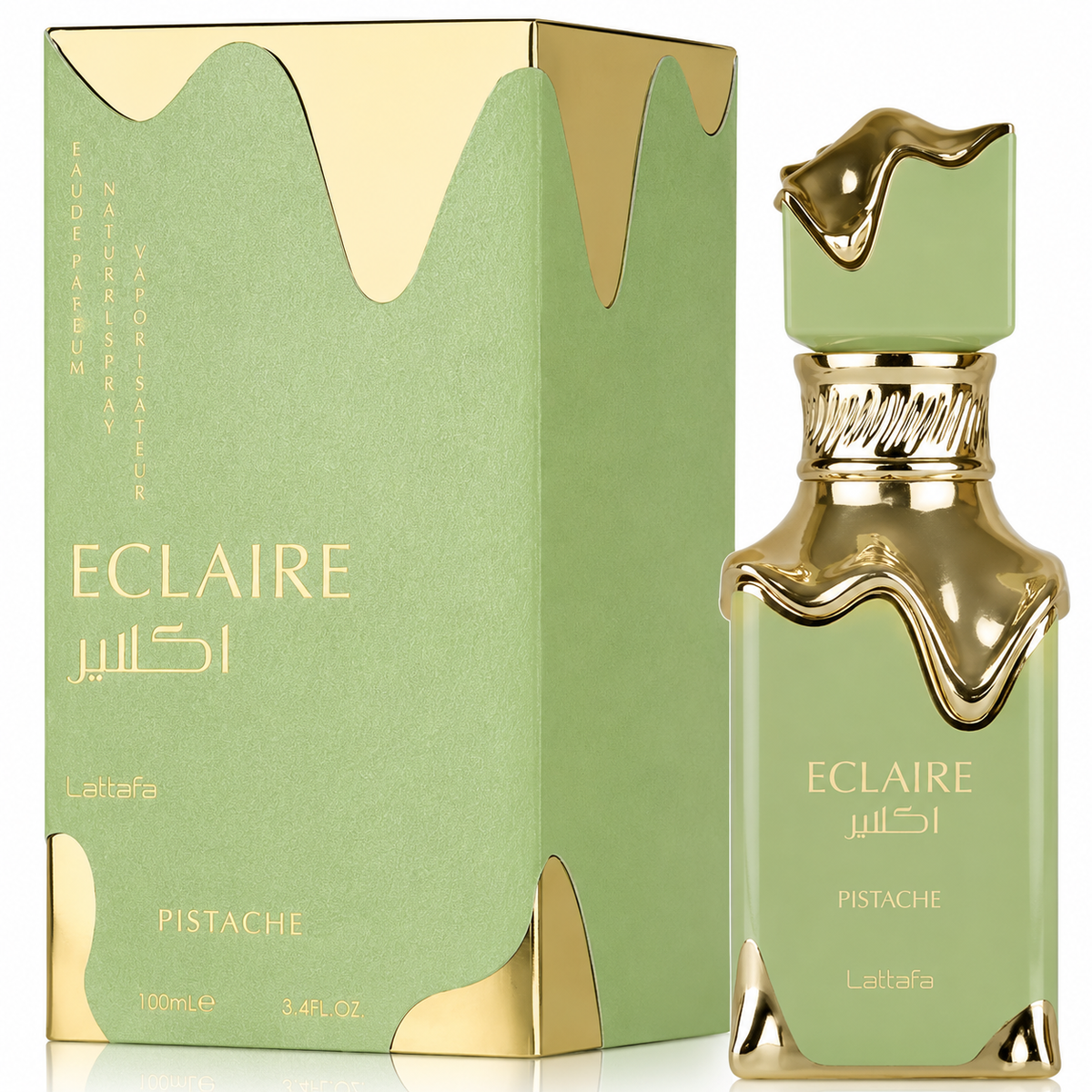 Lattafa Eclaire Pistache for Women Eau de Parfum Spray – 3.40 Ounce / 100 ml