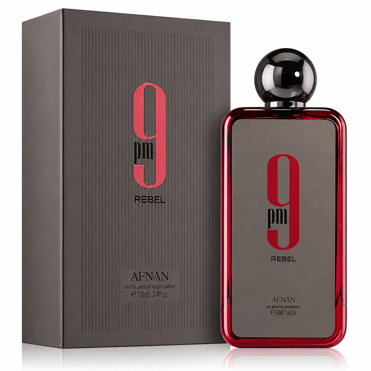 Afnan 9 PM Rebel Unisex Eau de Parfum Spray – 3.4 Ounce / 100 ml