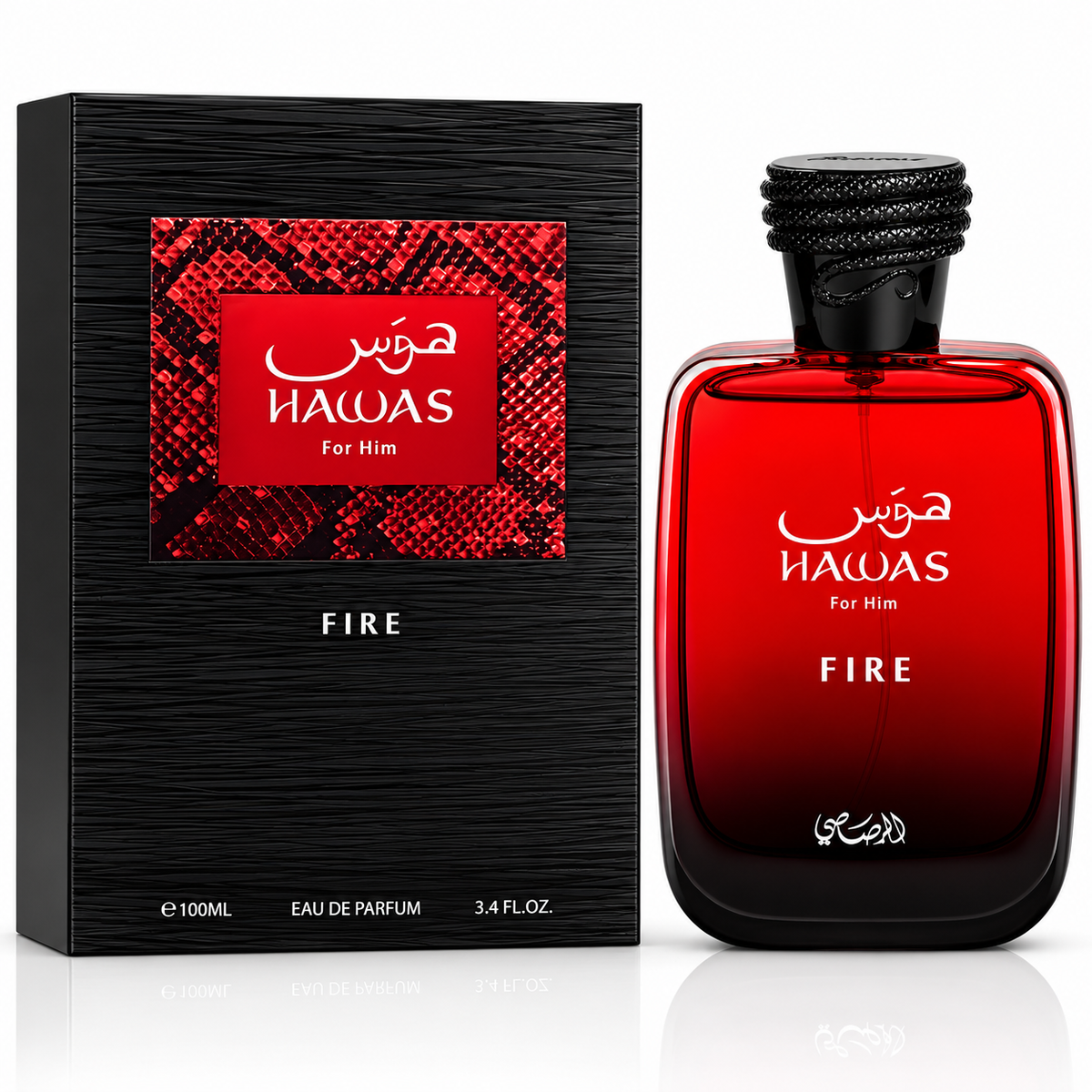 Rasasi Hawas Fire for Men Eau de Parfum Spray – 3.4 Ounce / 100 ml