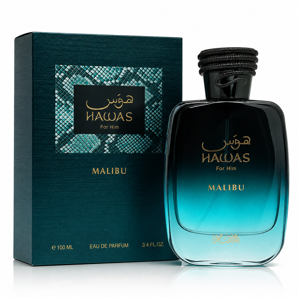 Rasasi Hawas Malibu for Men Eau de Parfum Spray – 3.4 Ounce / 100 ml