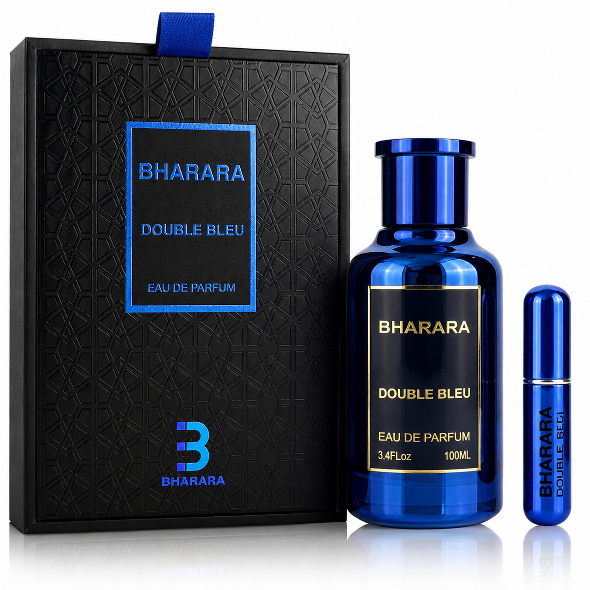 Bharara Double Bleu for Men Eau de Parfum Spray – 3.4 Ounce / 100 ml